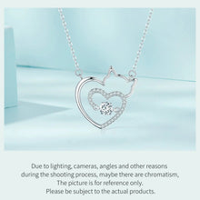 Load image into Gallery viewer, 925 Silver Cat Heart Pendant &amp; Necklace-Furbaby Friends Gifts