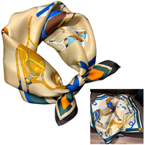 Silk Equestrian Pattern Scarves-Furbaby Friends Gifts