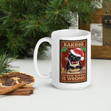 Carregar imagem no visualizador da galeria, &#39;Baking Because Murder Is Wrong&#39; Festive Ceramic Mug-Furbaby Friends Gifts