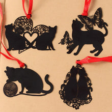 Charger l&#39;image dans la galerie, Beautiful Black Metal Cat Bookmarks/ Tree Ornament-Furbaby Friends Gifts