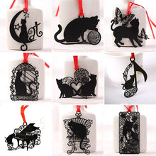 Charger l&#39;image dans la galerie, Beautiful Black Metal Cat Bookmarks/ Tree Ornament-Furbaby Friends Gifts