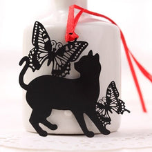 Charger l&#39;image dans la galerie, Beautiful Black Metal Cat Bookmarks/ Tree Ornament-Furbaby Friends Gifts