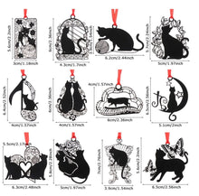 Carica l&#39;immagine nel visualizzatore di Gallery, Beautiful Black Metal Cat Bookmarks/ Tree Ornament-Furbaby Friends Gifts