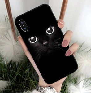 Black Cat Eyes iPhone Case-Furbaby Friends Gifts