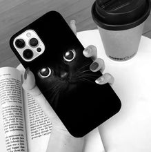 Load image into Gallery viewer, Black Cat Eyes iPhone Case-Furbaby Friends Gifts