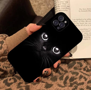 Black Cat Eyes iPhone Case-Furbaby Friends Gifts