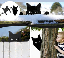 Load image into Gallery viewer, Black Cat Peeping Tom! Garden Ornaments-Furbaby Friends Gifts