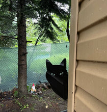 Load image into Gallery viewer, Black Cat Peeping Tom! Garden Ornaments-Furbaby Friends Gifts