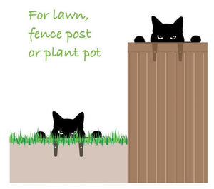 Black Cat Peeping Tom! Garden Ornaments-Furbaby Friends Gifts