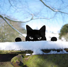 Laden Sie das Bild in den Galerie-Viewer, Black Cat Peeping Tom! Garden Ornaments-Furbaby Friends Gifts