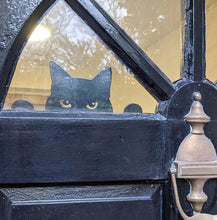 Load image into Gallery viewer, Black Cat Peeping Tom! Garden Ornaments-Furbaby Friends Gifts