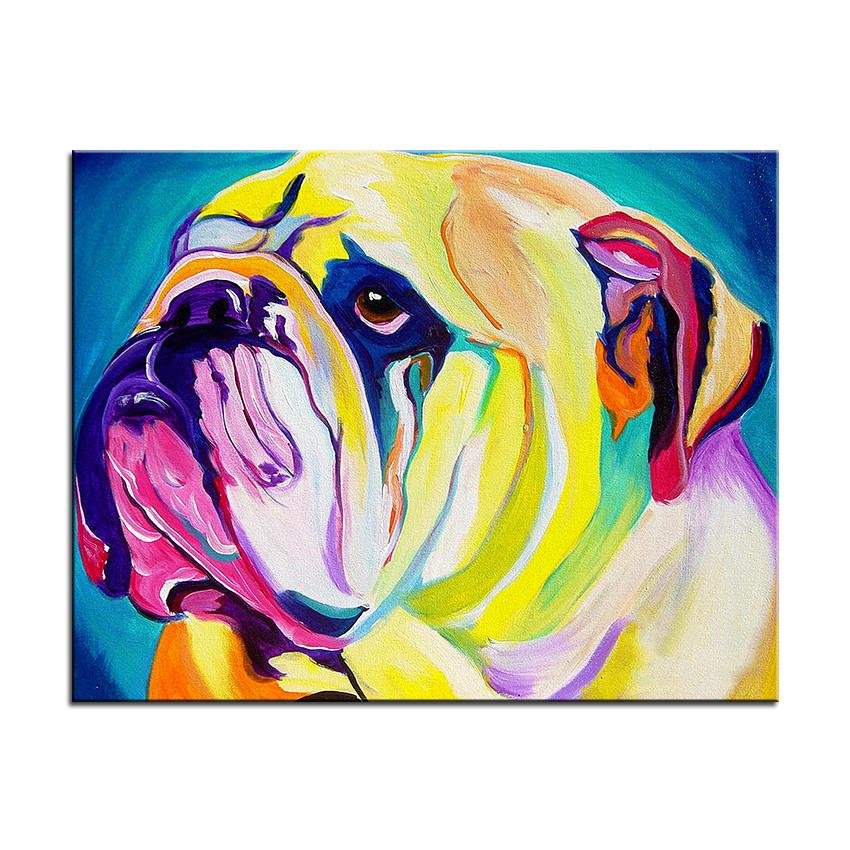 Bulldog Canvas Oil Print-Furbaby Friends Gifts