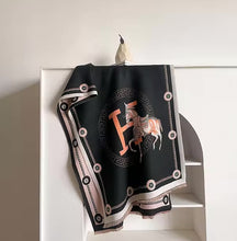 Carregar imagem no visualizador da galeria, Cashmere Equestrian Print Pashmina Scarves-Furbaby Friends Gifts