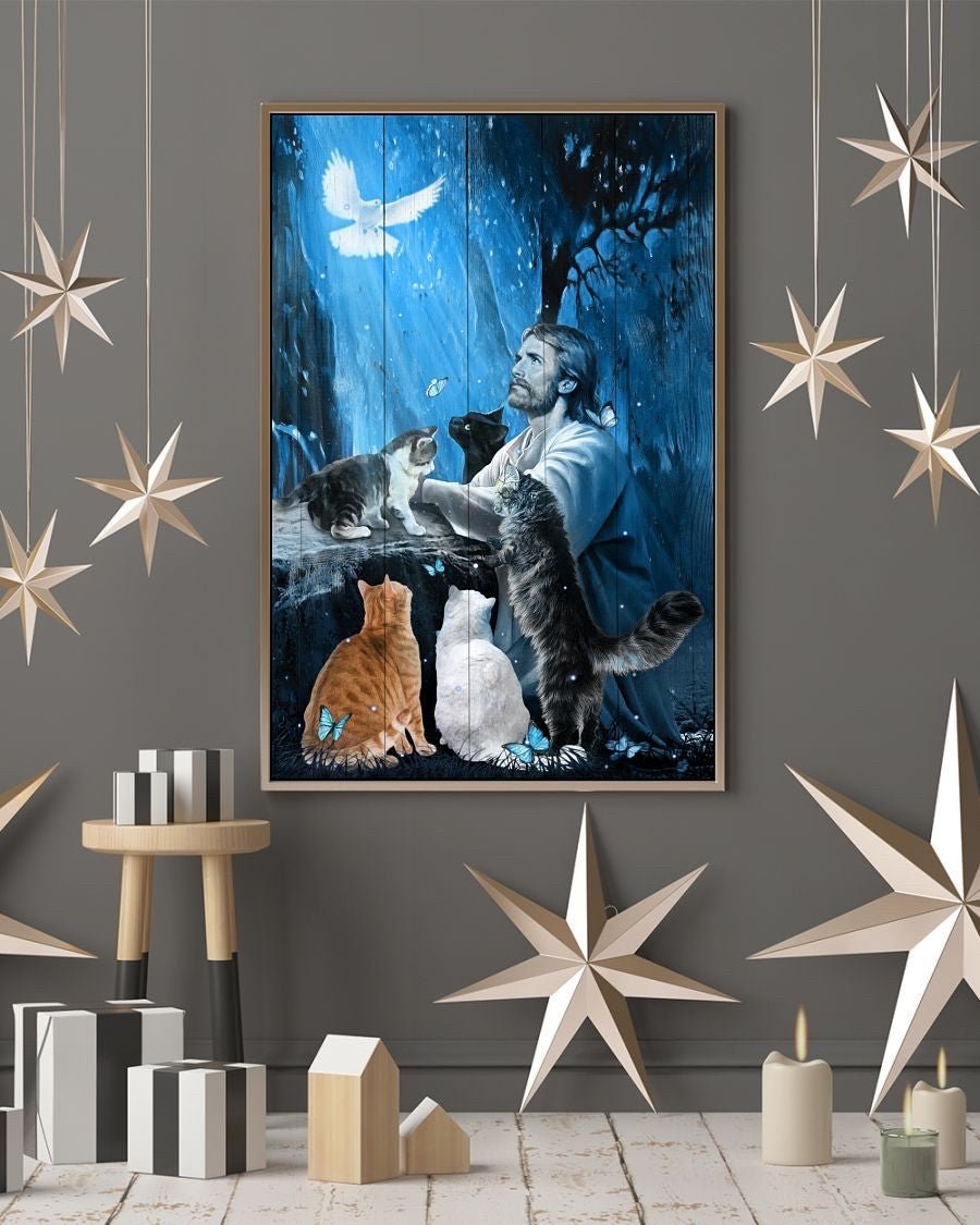 'Christmas Peace' Canvas Oil Prints-Furbaby Friends Gifts