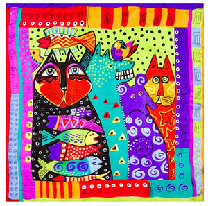 Colourful Kitties Silk Scarves-Furbaby Friends Gifts