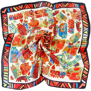 Colourful Kitties Silk Scarves-Furbaby Friends Gifts