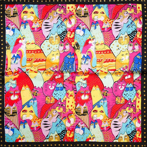 Colourful Kitties Silk Scarves-Furbaby Friends Gifts