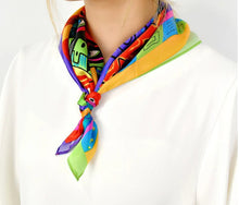 Cargar imagen en el visor de la galería, Colourful Kitties Silk Scarves-Furbaby Friends Gifts