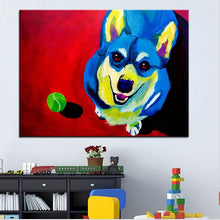 Carregar imagem no visualizador da galeria, Corgi Canvas Oil Print-Furbaby Friends Gifts