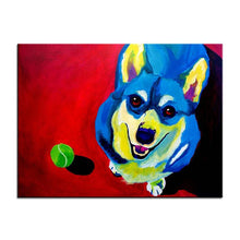 Carregar imagem no visualizador da galeria, Corgi Canvas Oil Print-Furbaby Friends Gifts