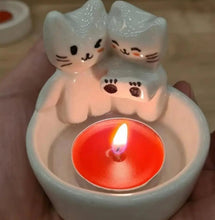 Laden Sie das Bild in den Galerie-Viewer, Cute Cat Candle Holder-Furbaby Friends Gifts