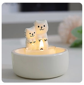 Cute Cat Candle Holder-Furbaby Friends Gifts