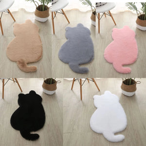 Cute Cat Shaped Fluffy Rugs-Furbaby Friends Gifts