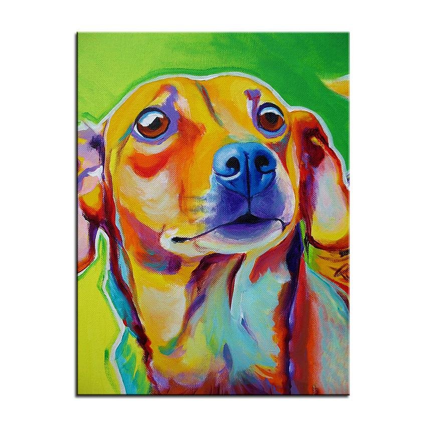 Dachshund Canvas Oil Print-Furbaby Friends Gifts