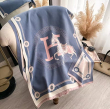 Load image into Gallery viewer, Equestrian Print Cashmere Pashminas-Furbaby Friends Gifts