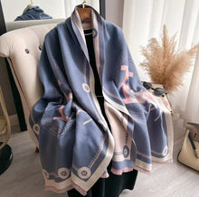 Load image into Gallery viewer, Equestrian Print Cashmere Pashminas-Furbaby Friends Gifts