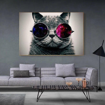 'Galaxy Cat' Canvas Oil Prints-Furbaby Friends Gifts