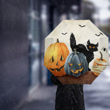 Load image into Gallery viewer, Halloween Pumpkin Cat Umbrella-Furbaby Friends Gifts