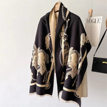 Carregar imagem no visualizador da galeria, Horse Print Reversible Winter Cashmere Pashmina Scarves-Furbaby Friends Gifts