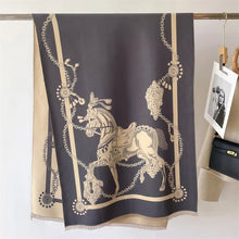 Laden Sie das Bild in den Galerie-Viewer, Horse Print Reversible Winter Cashmere Pashmina Scarves-Furbaby Friends Gifts