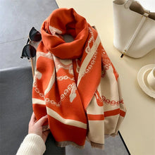 Laden Sie das Bild in den Galerie-Viewer, Horse Print Reversible Winter Cashmere Pashmina Scarves-Furbaby Friends Gifts