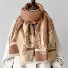 Laden Sie das Bild in den Galerie-Viewer, Horse Print Reversible Winter Cashmere Pashmina Scarves-Furbaby Friends Gifts