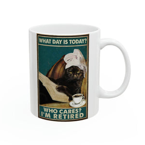 I'm Retired! Ceramic Glossy White Mug, 11oz-Furbaby Friends Gifts