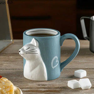 Kissing Cats Ceramic Mugs (Pair)-Furbaby Friends Gifts