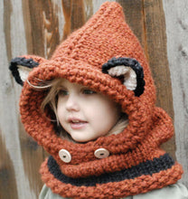 Laden Sie das Bild in den Galerie-Viewer, Knitted Animal Snood/ Hat &amp; Scarf-Furbaby Friends Gifts