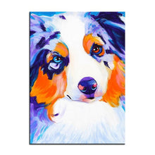 Laden Sie das Bild in den Galerie-Viewer, Large Australian Shepherd Canvas Oil Print-Furbaby Friends Gifts