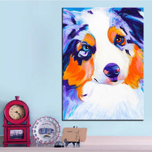 Laden Sie das Bild in den Galerie-Viewer, Large Australian Shepherd Canvas Oil Print-Furbaby Friends Gifts