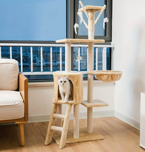 Large Cat Tree with Scratching Posts, Toys, Viewing Platforms and Cosy Bed-Furbaby Friends Gifts