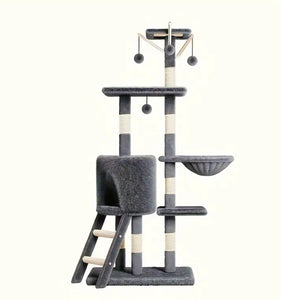 Large Cat Tree with Scratching Posts, Toys, Viewing Platforms and Cosy Bed-Furbaby Friends Gifts