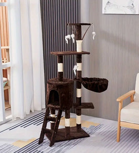 Large Cat Tree with Scratching Posts, Toys, Viewing Platforms and Cosy Bed-Furbaby Friends Gifts