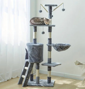 Large Cat Tree with Scratching Posts, Toys, Viewing Platforms and Cosy Bed-Furbaby Friends Gifts