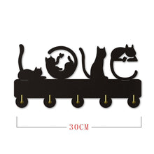 Load image into Gallery viewer, &#39;Love Cats&#39; Wooden Coat Rack-Furbaby Friends Gifts