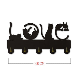 'Love Cats' Wooden Coat Rack-Furbaby Friends Gifts