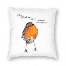 Laden Sie das Bild in den Galerie-Viewer, &#39;Robins Appear When Loved Ones Are Near&#39; Cushion Covers-Furbaby Friends Gifts