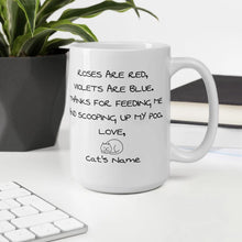 Carregar imagem no visualizador da galeria, Roses are Red....(Personalised Ceramic Cat Mug)-Furbaby Friends Gifts