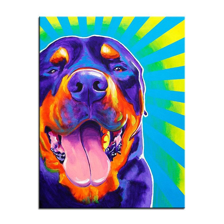 Rottweiler Canvas Oil Print-Furbaby Friends Gifts